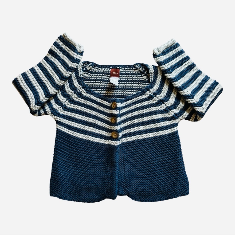 Tea Collection Blue and White Striped Sweater
